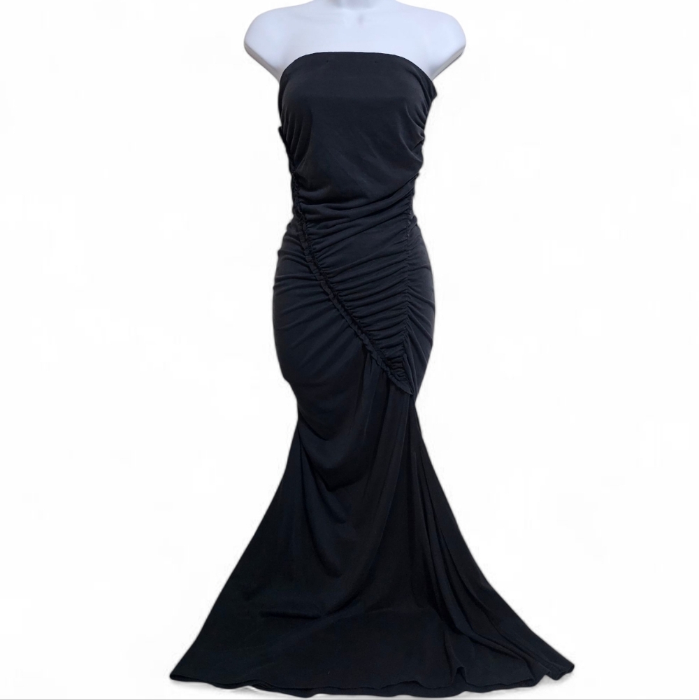 Anthropologie Elegant Black Strapless Dress
